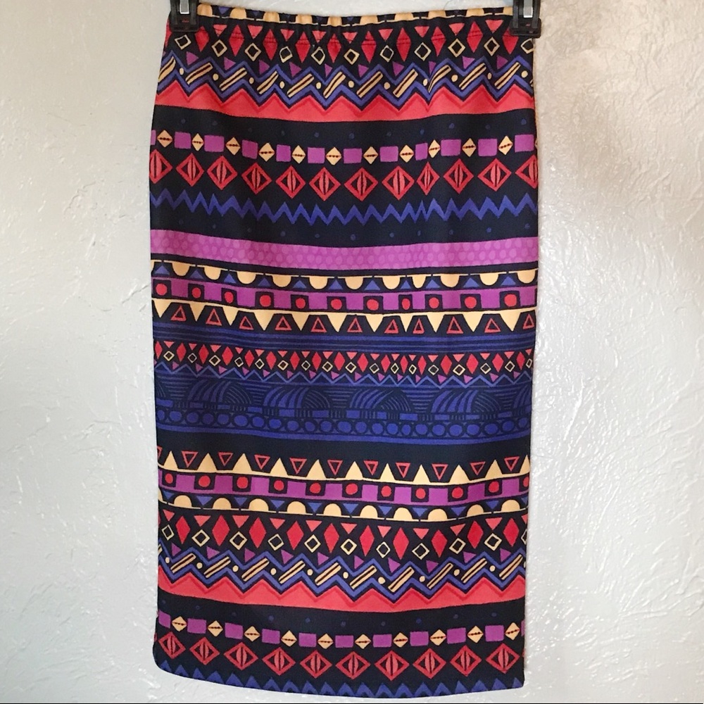 Derek Hearts Aztec/Tribal long skirt